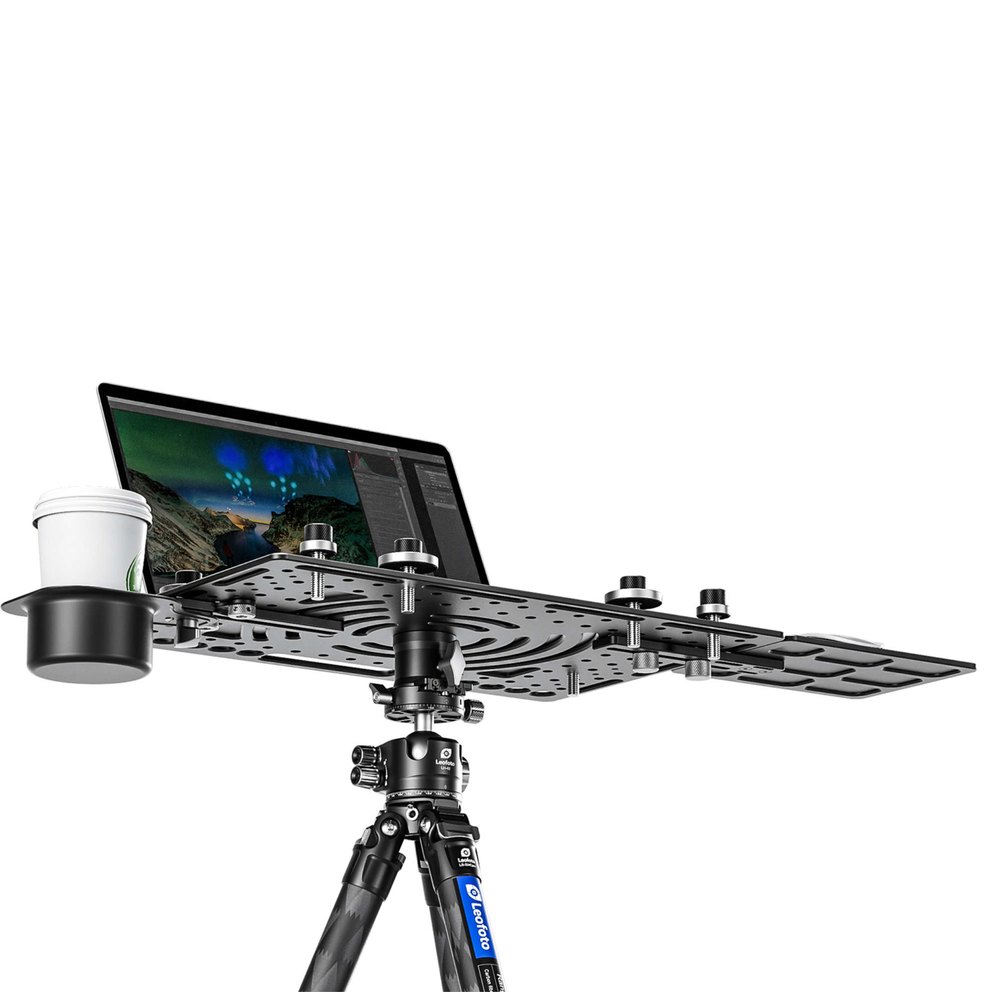 Leofoto LCH-3 Kit Laptop Tray with Mouse Pad Deck and Cup Holder - Image 7