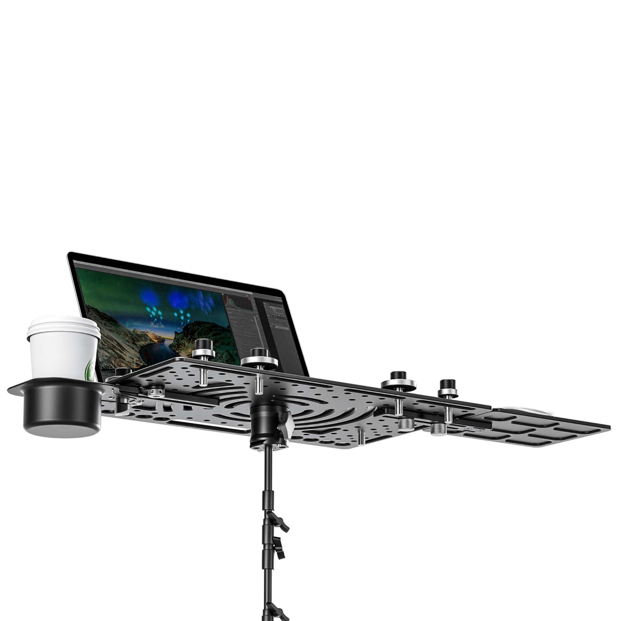 Leofoto LCH-3 Kit Laptop Tray with Mouse Pad Deck and Cup Holder - Image 6