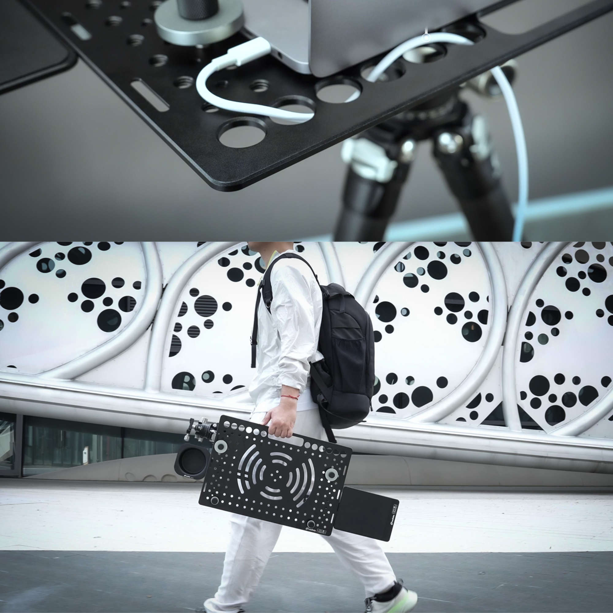 Leofoto LCH-3 Kit Laptop Tray with Mouse Pad Deck and Cup Holder - Image 10