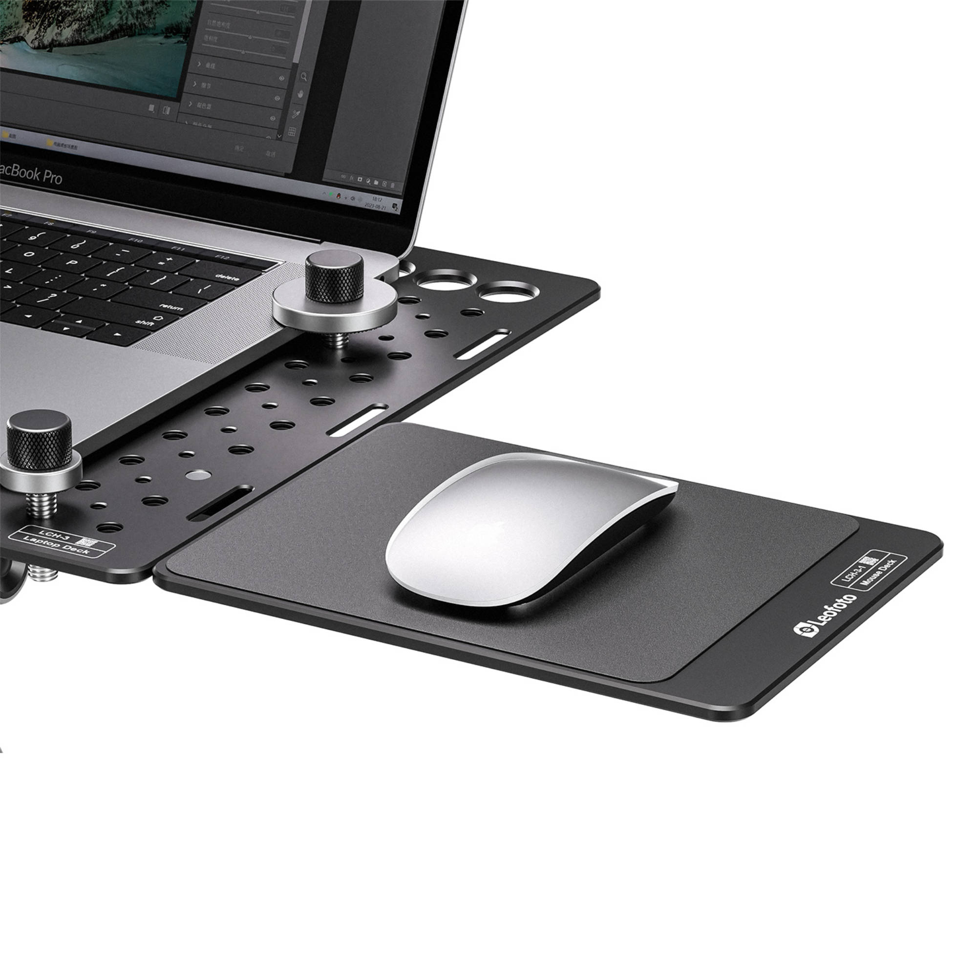 Leofoto LCH-3 Kit Laptop Tray with Mouse Pad Deck and Cup Holder - Image 8